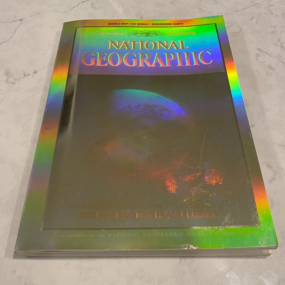 National Geographic Magazine December 1988 Gold Holographic Cover